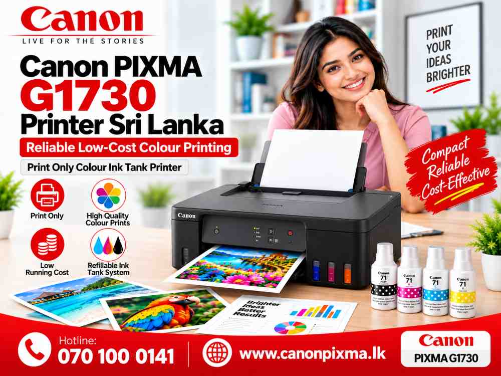 Canon PIXMA G1730 Printer Sri Lanka Price. Mac Support ink Tank Colour Printer