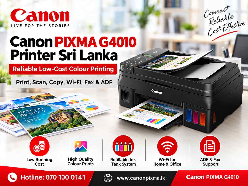 Canon PIXMA G4010 Printer Sri Lanka Price- Print Scan Copy Wifi Fax